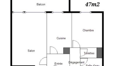 Apartment 2 rooms of 47 m² in Angers (49000)