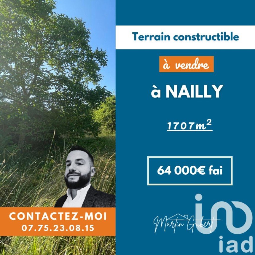 Terrain de 1 707 m² à Nailly (89100)