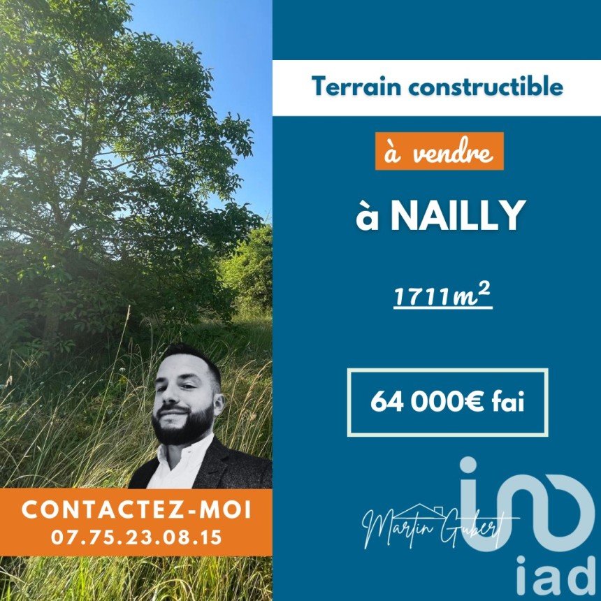 Land of 1,711 m² in Nailly (89100)