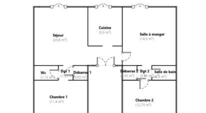 Apartment 4 rooms of 73 m² in La Garenne-Colombes (92250)