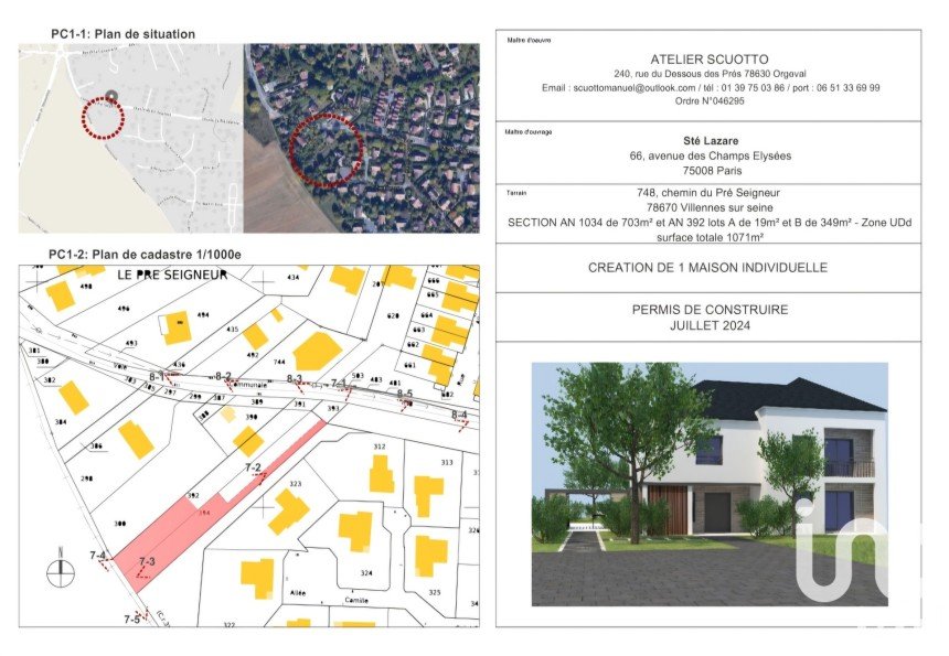 Terrain de 1 071 m² à Villennes-sur-Seine (78670)