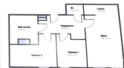 Apartment 3 rooms of 56 m² in Meaux (77100)