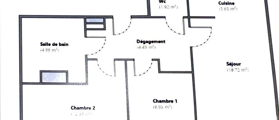 Appartement 3 pièces de 56 m² à Meaux (77100)