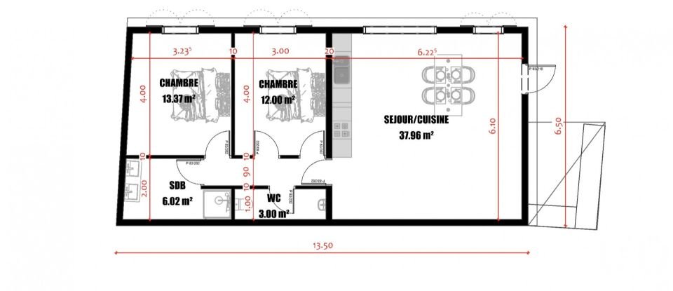 Terrain de 213 m² à Saint-Louis (97450)