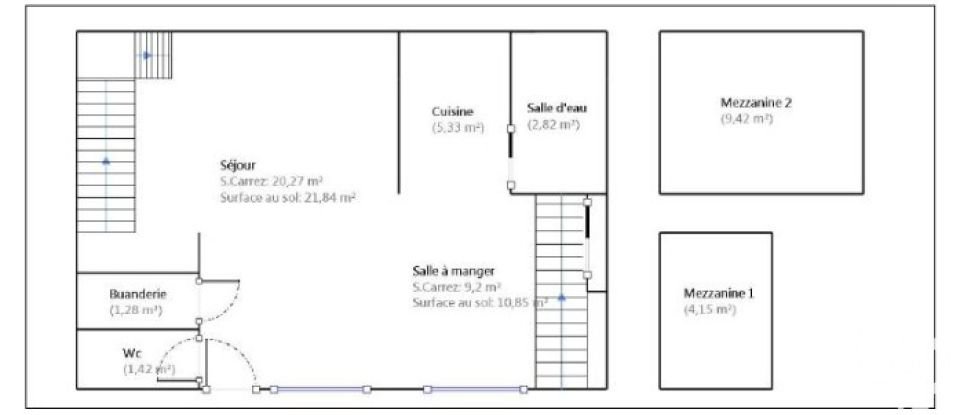 Studio 1 room of 57 m² in Paris (75001)