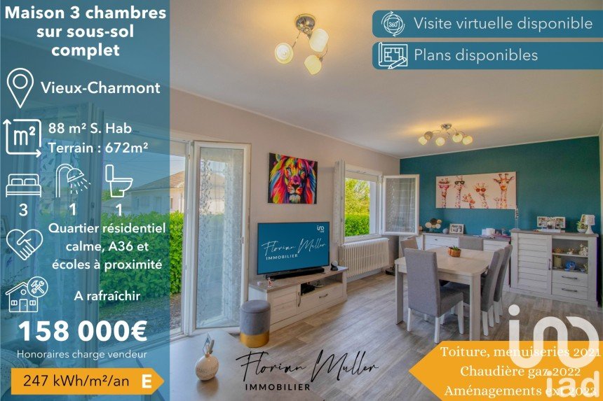 House 4 rooms of 88 m² in Vieux-Charmont (25600)