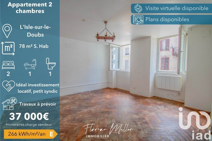 Apartment 3 rooms of 78 m² in L'Isle-sur-le-Doubs (25250)