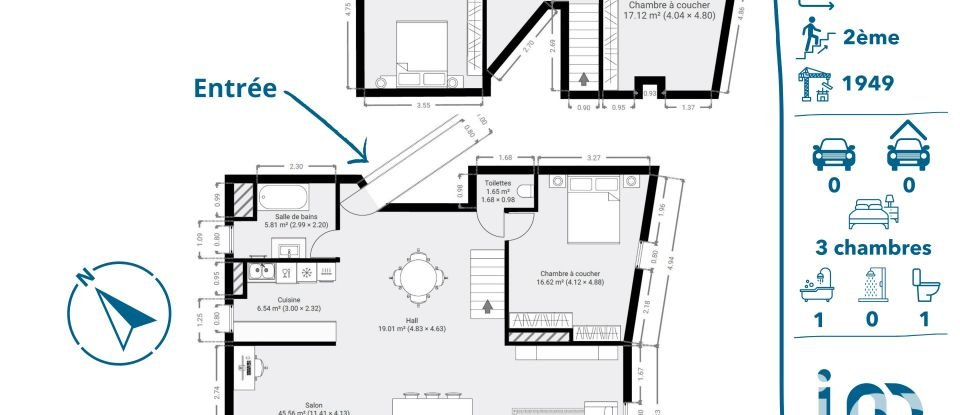 Duplex 5 pièces de 110 m² à L'Isle-sur-le-Doubs (25250)