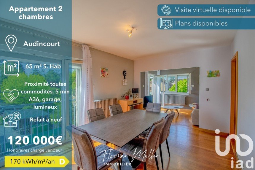 Apartment 3 rooms of 65 m² in Audincourt (25400)