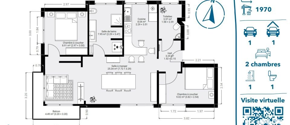 Apartment 3 rooms of 65 m² in Audincourt (25400)