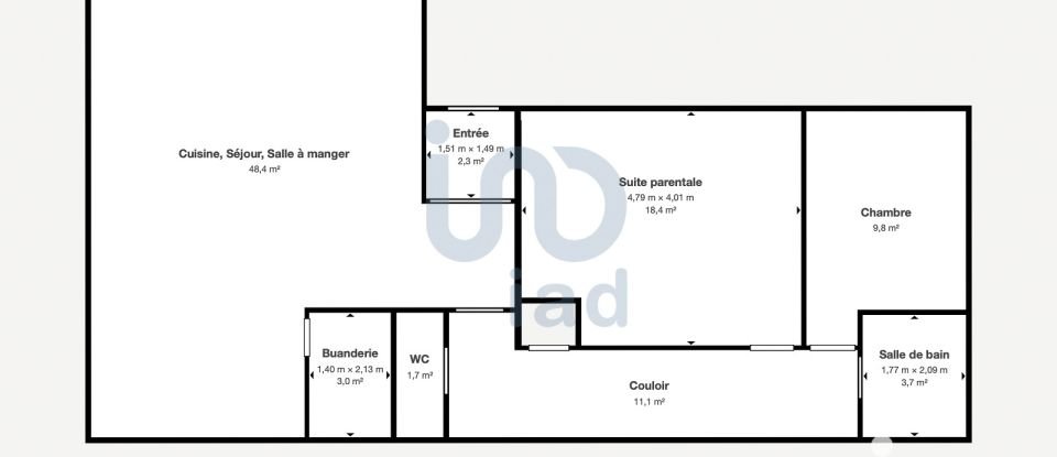 Appartement 4 pièces de 97 m² à Étiolles (91450)