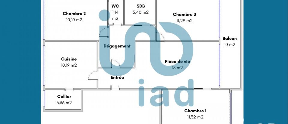 Appartement 4 pièces de 77 m² à Blanquefort (33290)