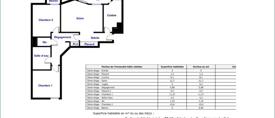 Apartment 3 rooms of 70 m² in Sceaux (92330)