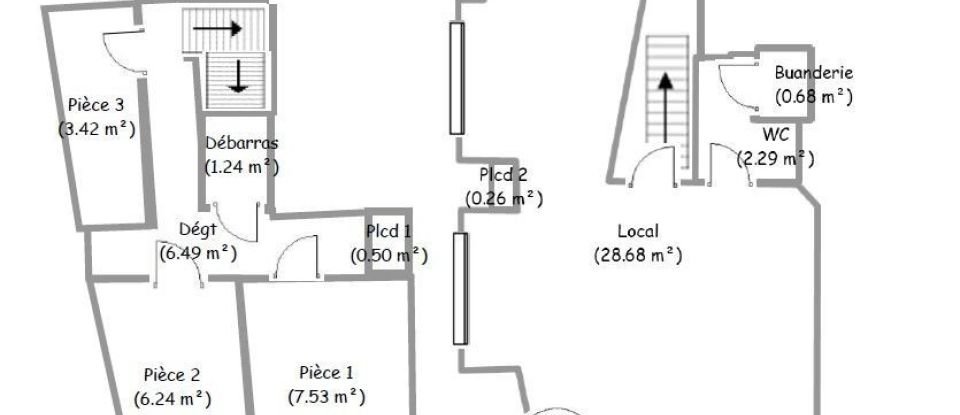 Murs commerciaux de 56 m² à Melun (77000)