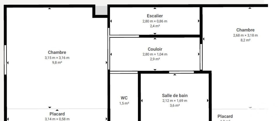 Duplex 3 rooms of 61 m² in La Salvetat-Saint-Gilles (31880)