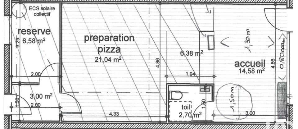 Pizzeria of 55 m² in Lafitte-Vigordane (31390)