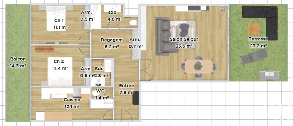 Appartement 4 pièces de 92 m² à Neuilly-sur-Seine (92200)