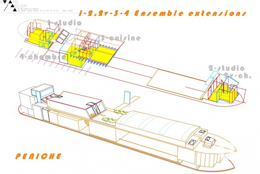 Péniche 5 pièces de 190 m² à L'Île-Saint-Denis (93450)