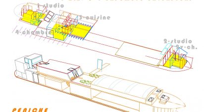 Péniche 5 pièces de 190 m² à L'Île-Saint-Denis (93450)