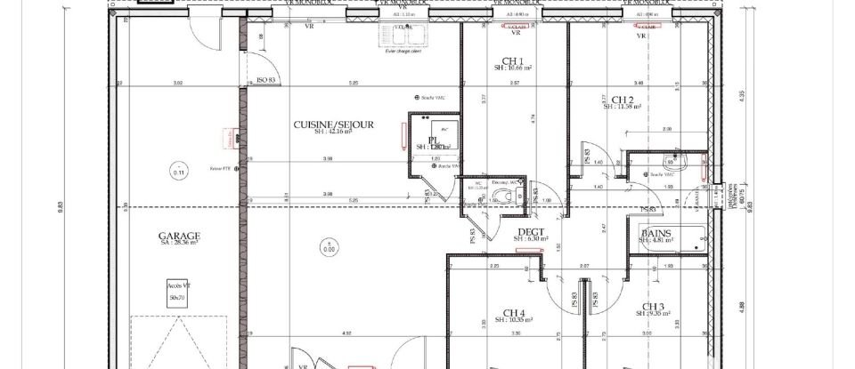 Maison 5 pièces de 98 m² à Sommesous (51320)