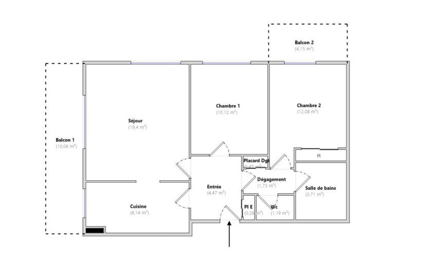 Appartement 3 pièces de 62 m² à Bougival (78380)