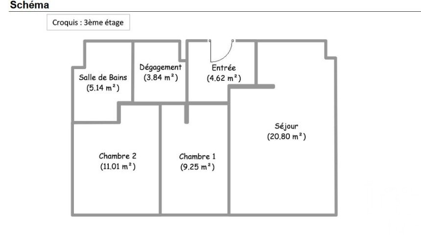 Appartement 3 pièces de 55 m² à Mantes-la-Ville (78711)