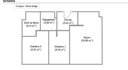 Apartment 3 rooms of 55 m² in Mantes-la-Ville (78711)