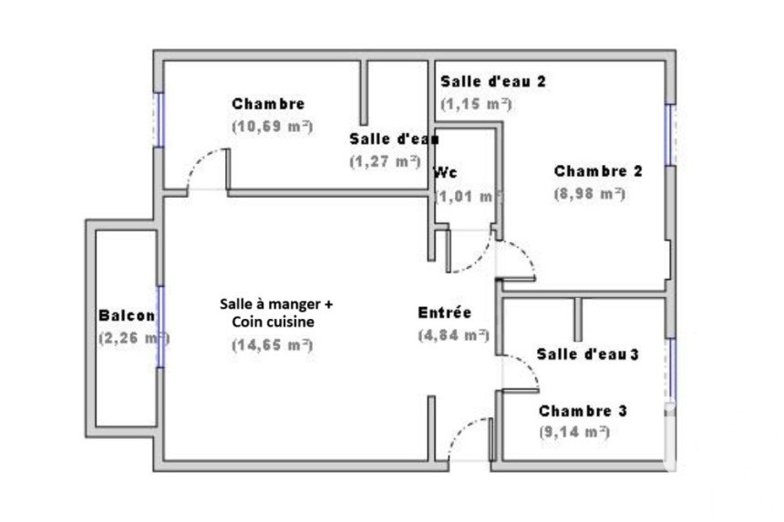 Apartment 3 rooms of 52 m² in Vénissieux (69200)