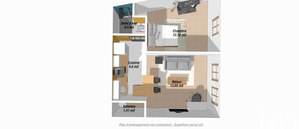 Appartement 2 pièces de 36 m² à Toulouse (31000)