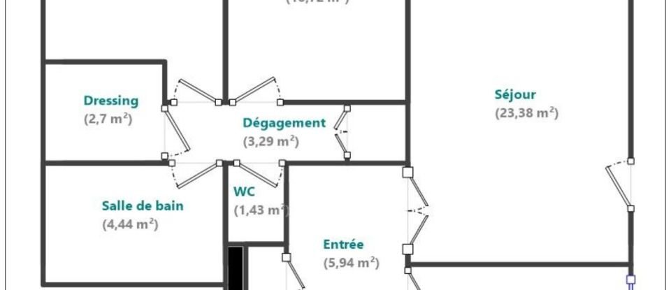 Appartement 3 pièces de 72 m² à Vélizy-Villacoublay (78140)