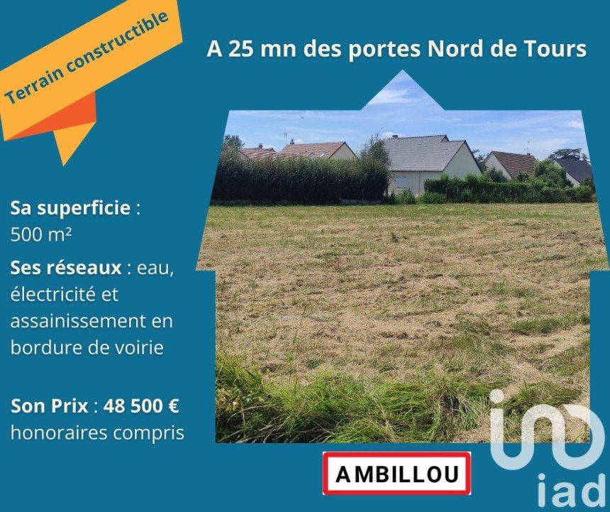 Land of 500 m² in Ambillou (37340)