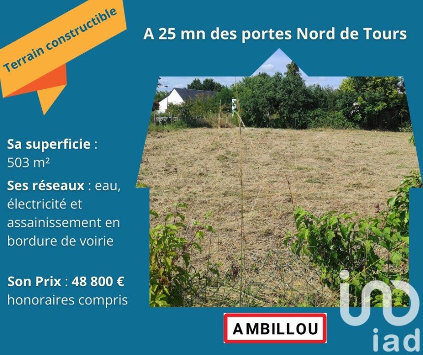 Terrain de 503 m² à Ambillou (37340)