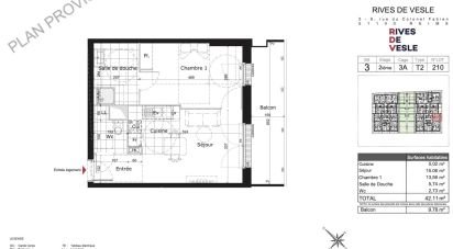 Appartement 2 pièces de 43 m² à Reims (51100)