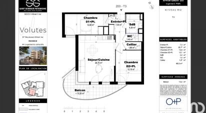 Appartement 3 pièces de 66 m² à Rennes (35000)