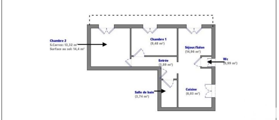 Appartement 3 pièces de 53 m² à Béziers (34500)