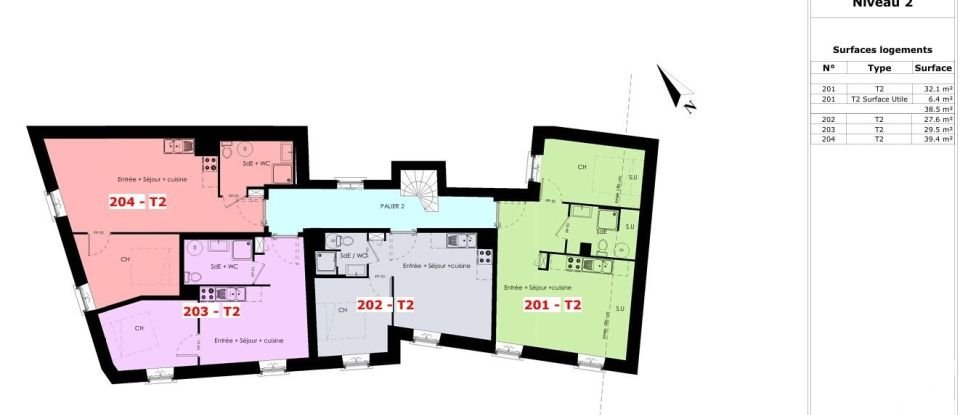 Appartement 2 pièces de 30 m² à - (38730)