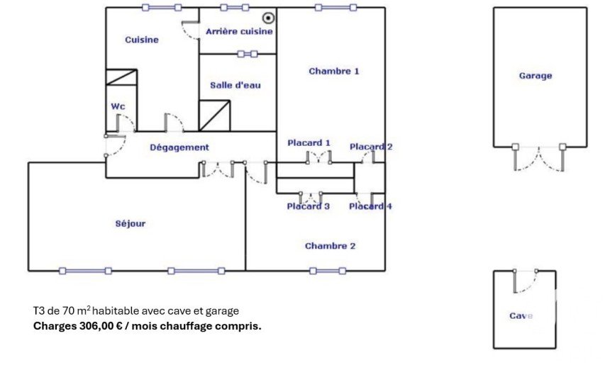 Appartement 3 pièces de 70 m² à Évreux (27000)