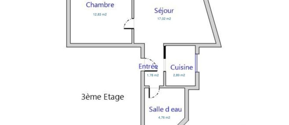 Appartement 2 pièces de 39 m² à Paris (75012)