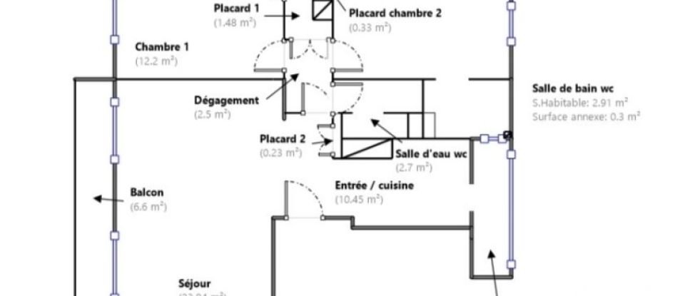 Appartement 3 pièces de 68 m² à Marseille (13008)