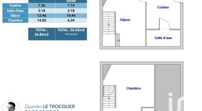 Appartement 2 pièces de 26 m² à Nantes (44100)