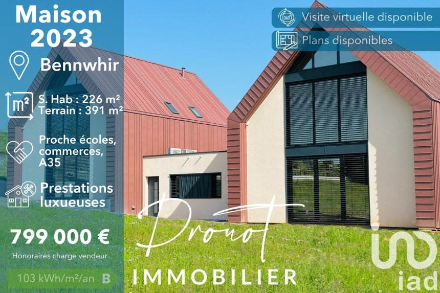 House 8 rooms of 226 m² in Bennwihr (68630)