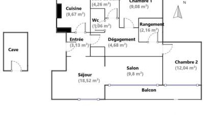 Apartment 4 rooms of 75 m² in Fleury-les-Aubrais (45400)