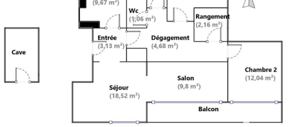 Appartement 4 pièces de 75 m² à Fleury-les-Aubrais (45400)