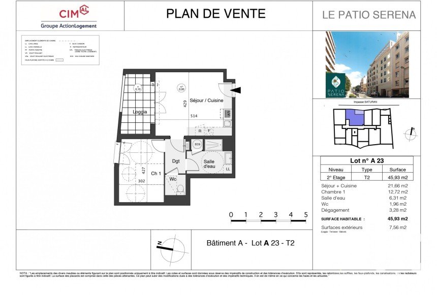 Apartment 2 rooms of 46 m² in Marseille (13005)