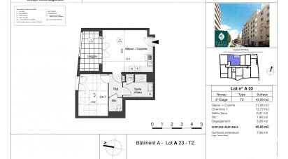 Apartment 2 rooms of 46 m² in Marseille (13005)