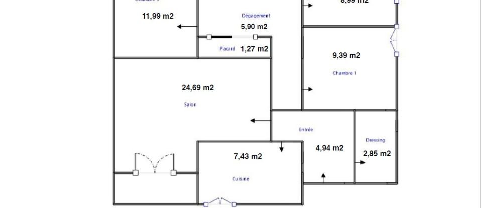 Appartement 4 pièces de 83 m² à Le Mans (72100)