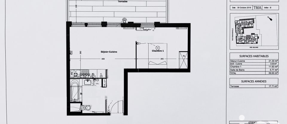 Appartement 2 pièces de 39 m² à Massy (91300)