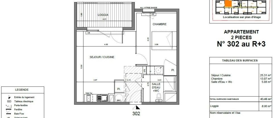 Appartement 2 pièces de 43 m² à Agen (47000)