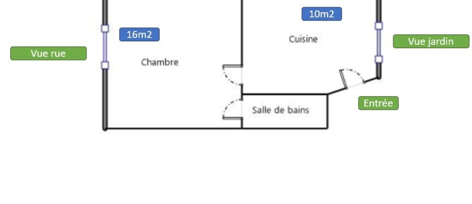 Apartment 2 rooms of 29 m² in Rennes (35000)