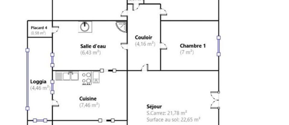 Appartement 4 pièces de 80 m² à Amiens (80090)